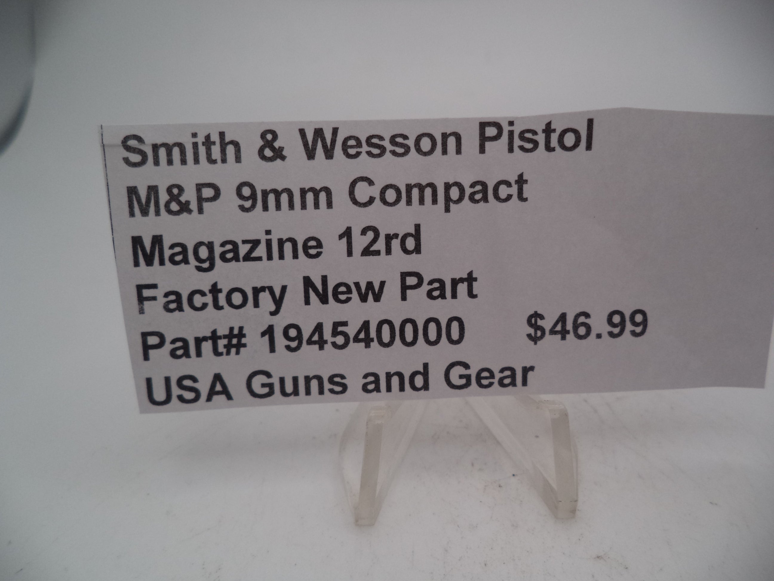 Smith & Wesson 9 Compact 12 Rd Magazine 194540000