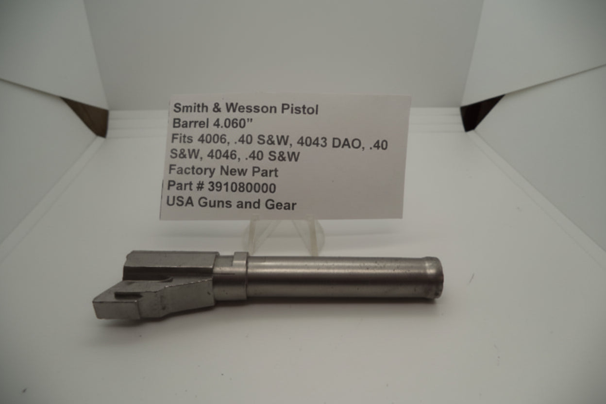 A new Smith & Wesson pistol barrel, model number 4006, .40 S&W, 4043 DAO, 4046, .