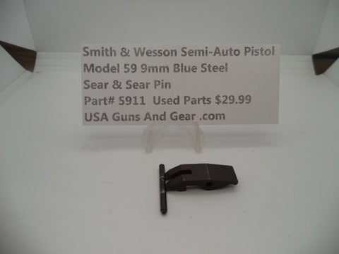 5911 Smith & Wesson Pistol Model 59 9 MM Sear & Sear Pin Used Parts