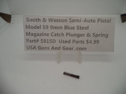 5933 Smith & Wesson Model 59 9 MM Magazine Catch Plunger & Spring Used Parts