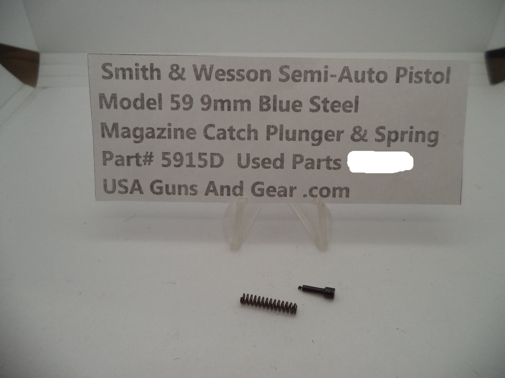 5915D Smith & Wesson Model 59 9 MM Magazine Catch Plunger & Spring Used Parts