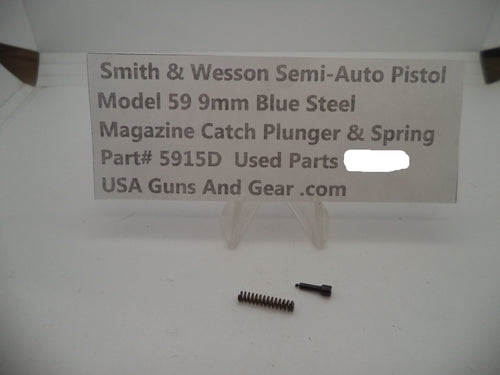 5915D Smith & Wesson Model 59 9 MM Magazine Catch Plunger & Spring Used Parts