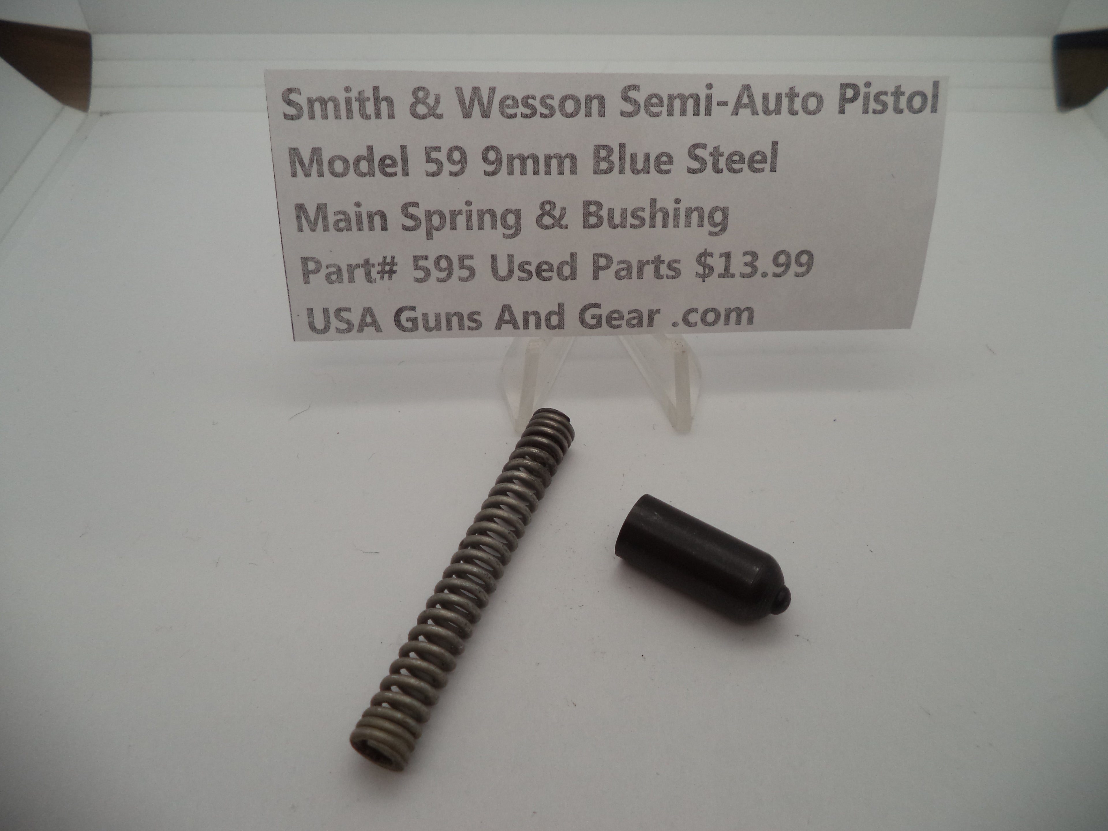 595 Smith & Wesson Pistol Model 59 9 MM Main Spring & Bushing Used Parts
