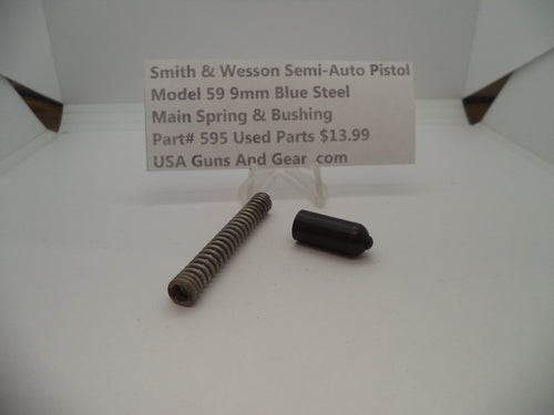595 Smith & Wesson Pistol Model 59 9 MM Main Spring & Bushing Used Parts