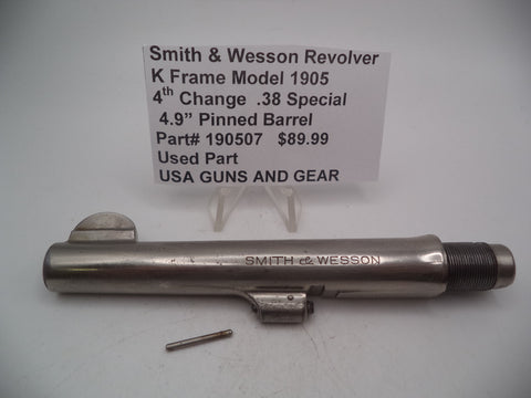 190507 Smith & Wesson K Frame Model 1905 4th Change 4.9" Pinned Barrel .38 Special Used