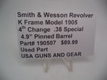190507 Smith & Wesson K Frame Model 1905 4th Change 4.9" Pinned Barrel .38 Special Used