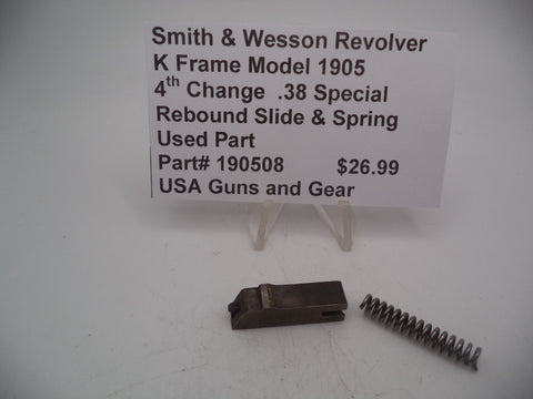 190508 Smith & Wesson K Frame Model 1905 4th Change Rebound Slide & Spring  .38 Special Used