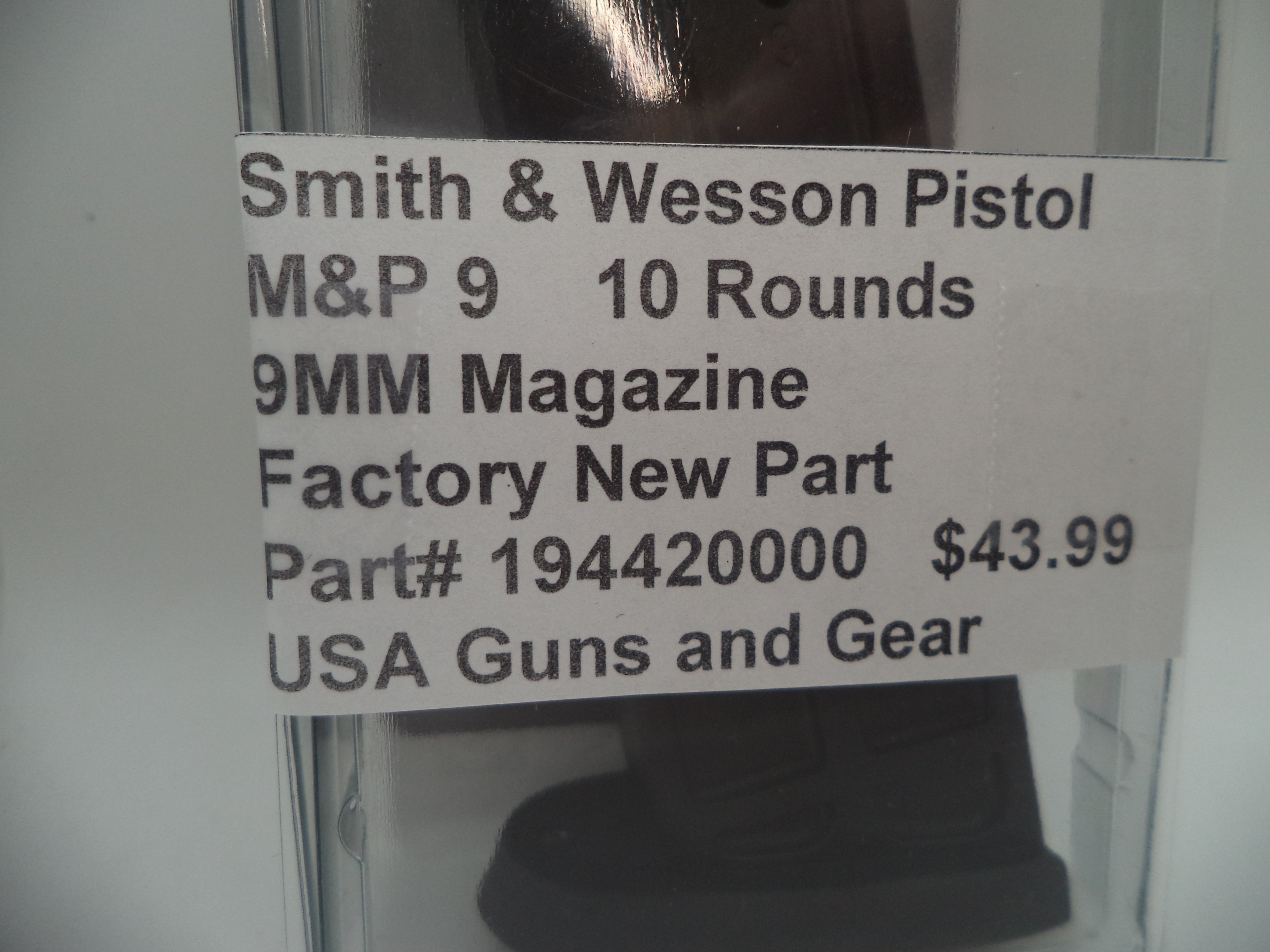 Smith & Wesson Pistol M&P 9 Magazine 10 Rounds 9mm 194420000