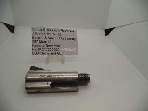 217230000 Smith & Wesson J Frame Model 60  3" Barrel .357 Magnum New