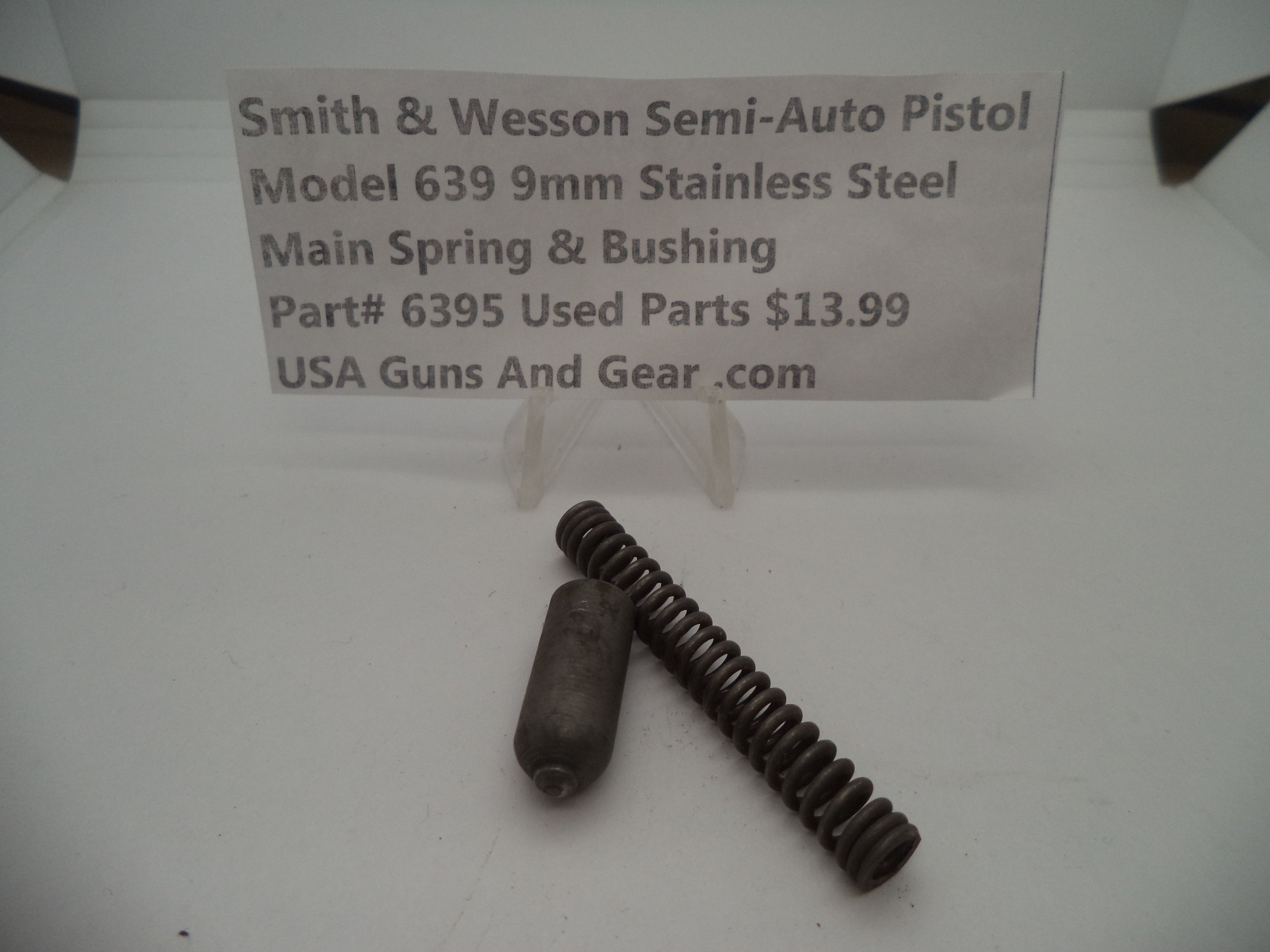 6395 Smith & Wesson Model 639 9 MM Main Spring & Bushing Stainless Steel Used Parts