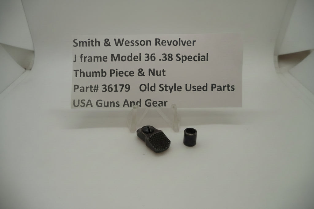 The image shows a price tag for a Smith & Wesson J Frame Model 36 .38 Special with a thumb piece and nut.
