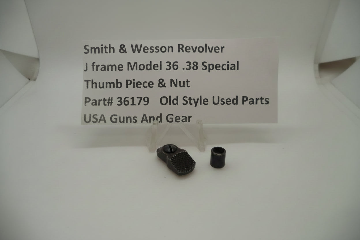 The image shows a price tag for a Smith & Wesson J Frame Model 36 .38 Special with a thumb piece and nut.