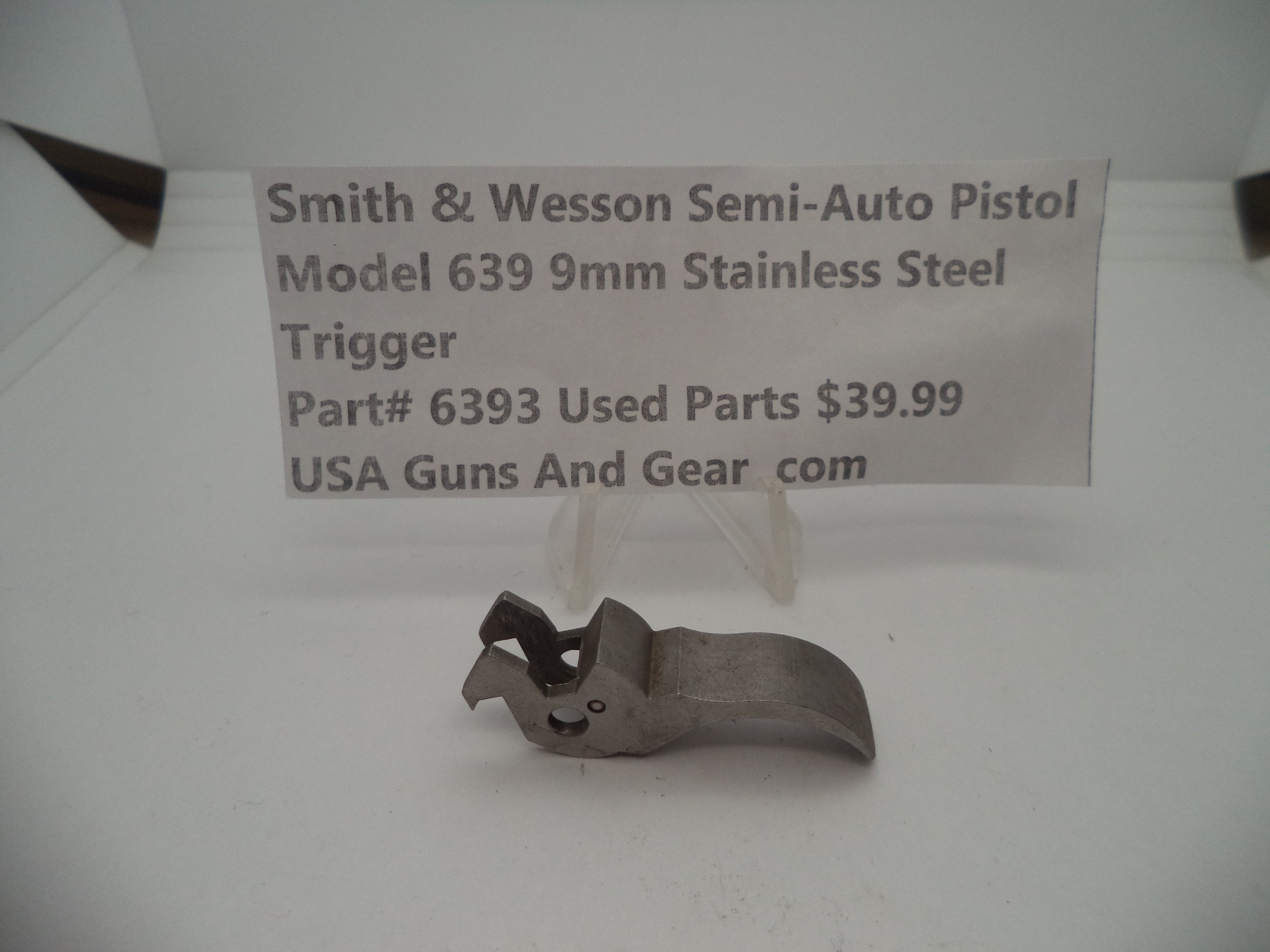 6393 Smith & Wesson Model 639 9 MM Trigger Stainless Steel Used Parts