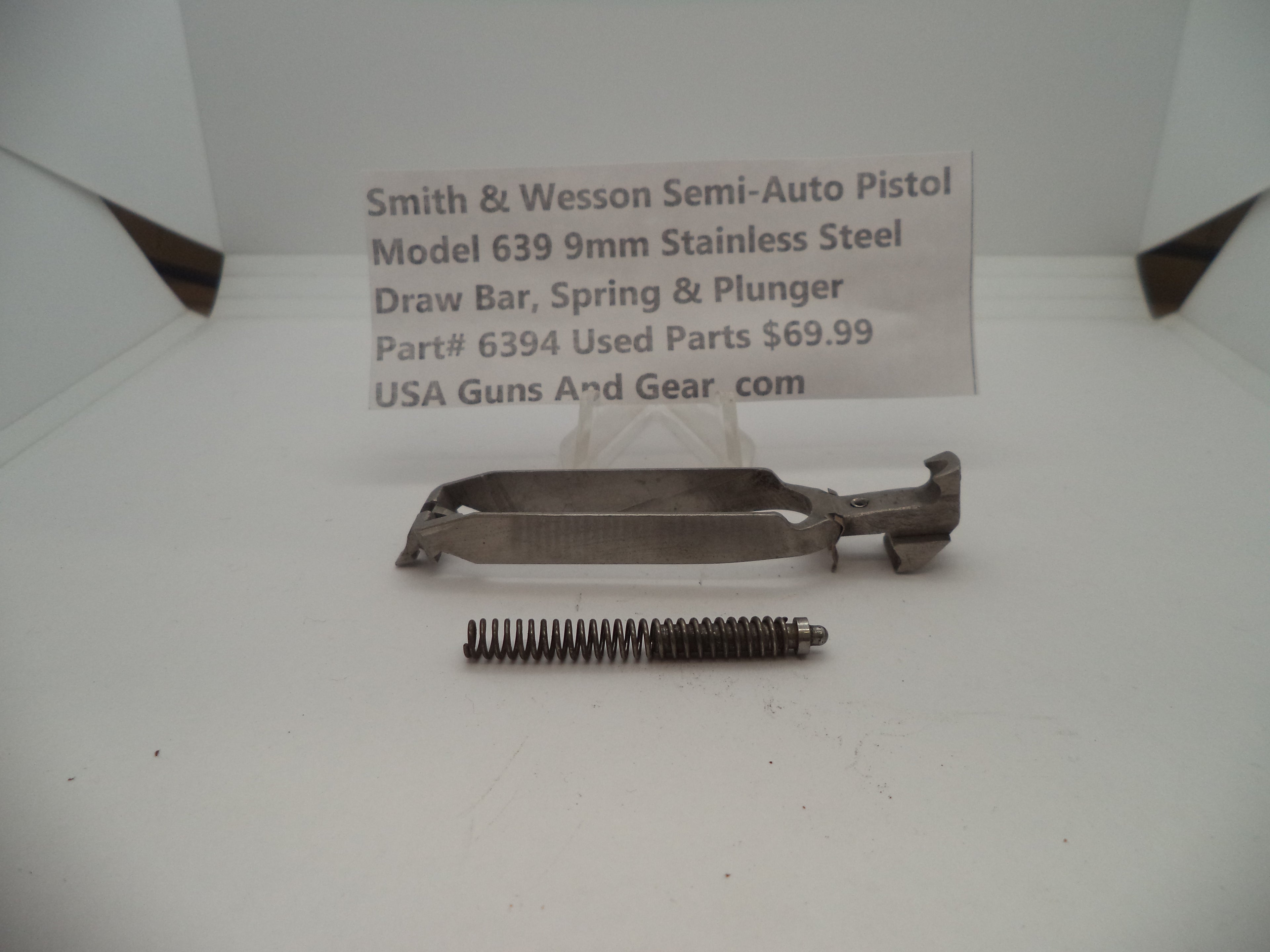 6394 Smith & Wesson Model 639 9 MM Draw Bar, Spring & Plunger Used Parts