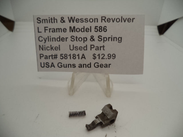 58181A Smith & Wesson L Frame Model 586 Cylinder Stop & Spring Used Part