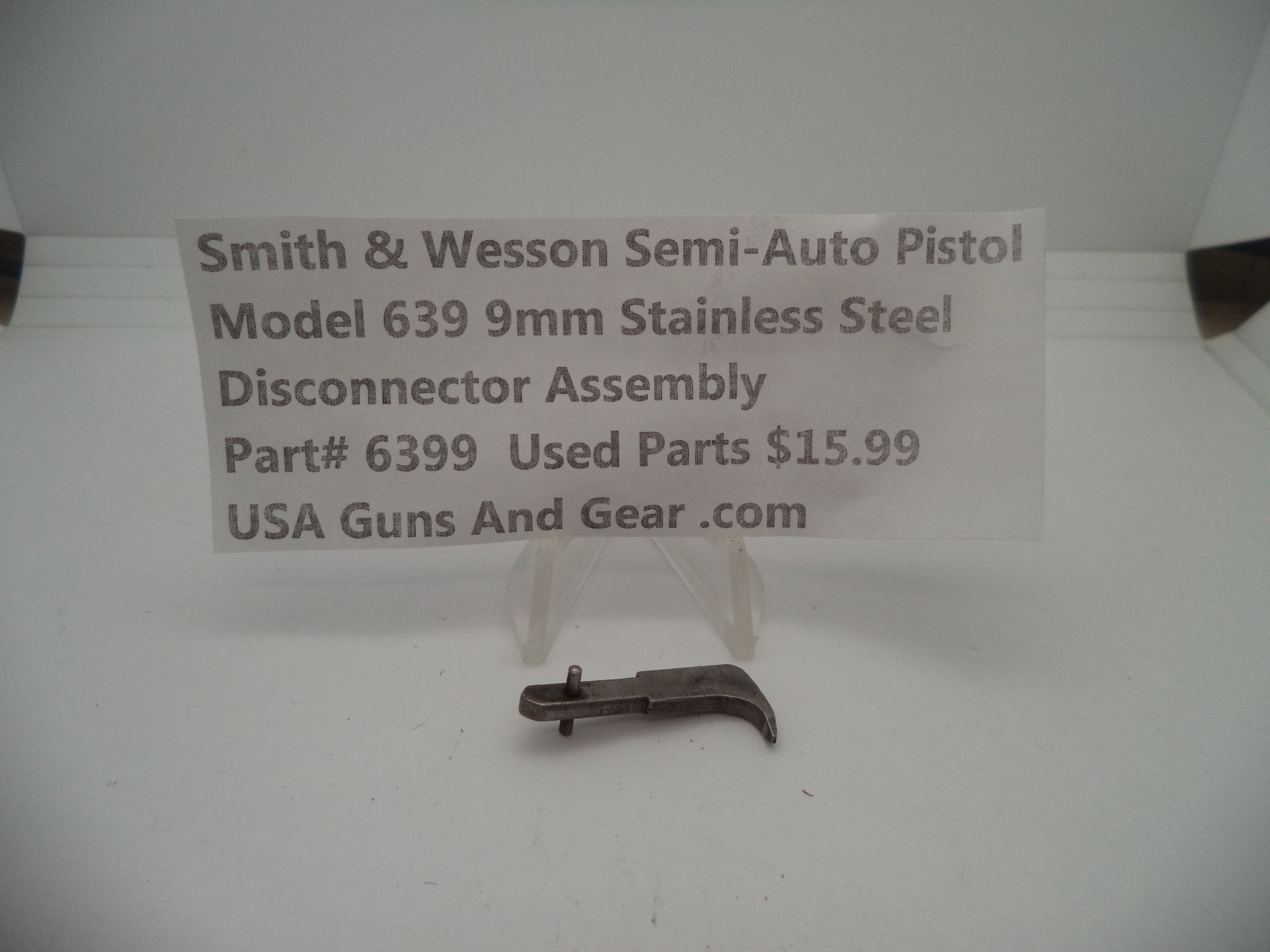 6399 Smith & Wesson Model 639 9 MM Disconnector Assembly Used Parts