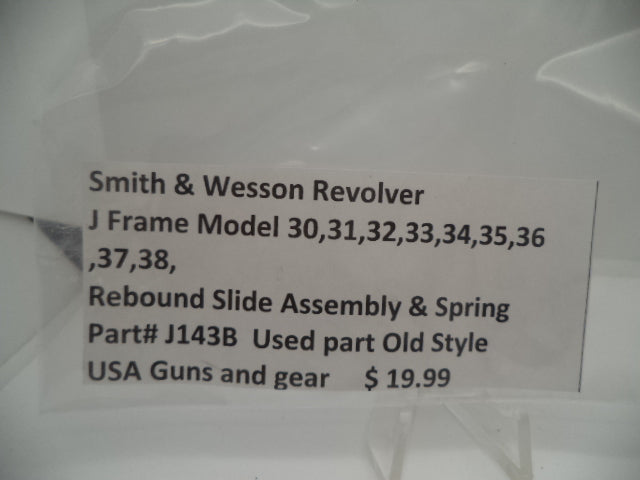 Smith & Wesson J143B Smith and Wesson Revolver J Frame 30-38 Rebound Slide Assembly & Spring Part 000000000