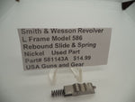 581143A Smith & Wesson L Frame Model 586 Rebound Slide & Spring Nickel  Used Part