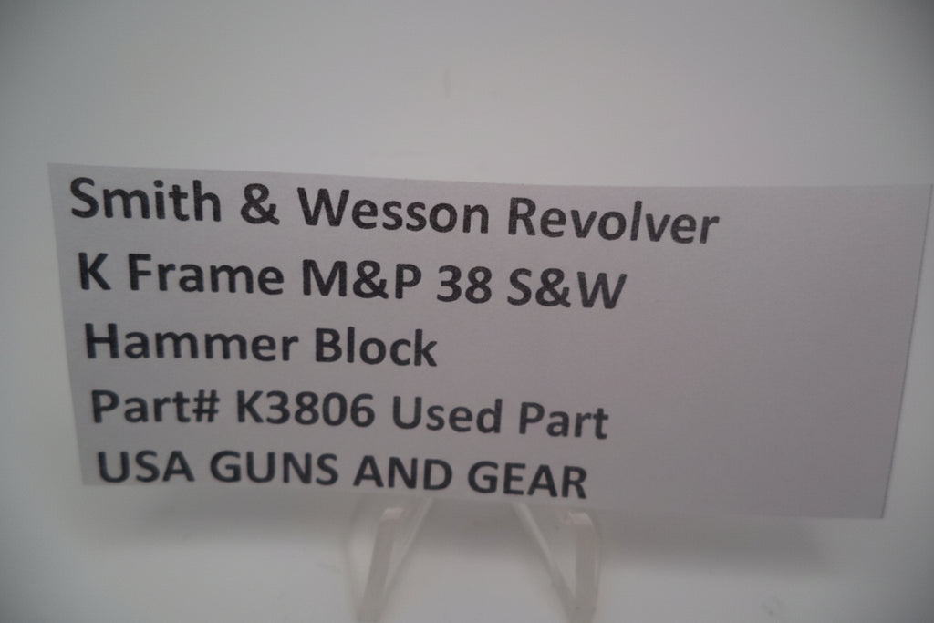 Smith & Wesson Revolver K Frame M&P 38 S&W Hammer Block Used K3806