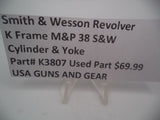 K3807 Smith & Wesson Revolver K Frame M&P 38 S&W Cylinder & Yoke Used