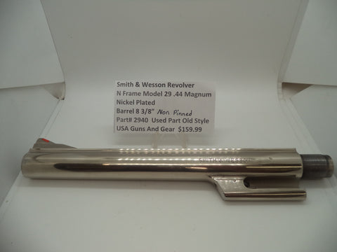 2940 Smith & Wesson N Frame Model 29 Barrel 8 3/8" Non Pinned .44 Mag Nickel