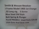 PRE0011 Smith & Wesson I Frame Model 1903 1st Change .Blue Steel Bolt Spring & Plunger3 2 Caliber Used