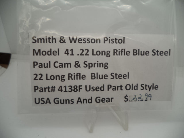 4138F Smith & Wesson Pistol Model 41 .22 Long Rifle Pawl Cam and Spring  (blue Steel)