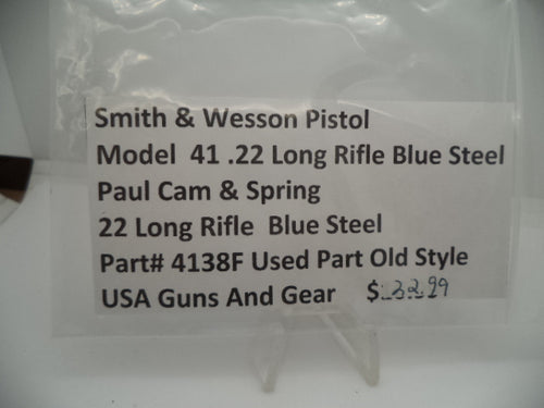 4138F Smith & Wesson Pistol Model 41 .22 Long Rifle Pawl Cam and Spring  (blue Steel)
