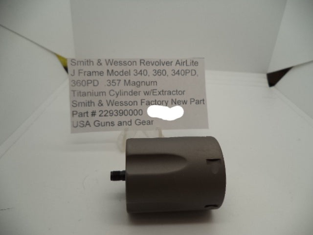 S&W AirLite J Frame Model 340 360 .357 Titanium Cylinder & Extractor 229390000