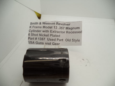 1357 Smith & Wesson K Frame Model 13 .357 Magnum Cylinder w/ Extractor Recessed Used Part