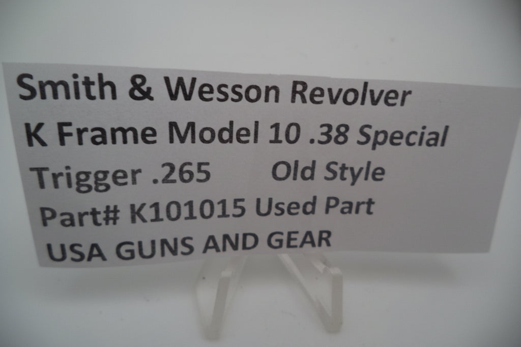 Smith and Wesson Revolver K Frame Model 10 .38 Special ctg. Trigger .265" Wide Used K101015