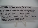 K101015 Smith and Wesson Revolver K Frame Model 10 .38 Special ctg. Trigger .265 Used