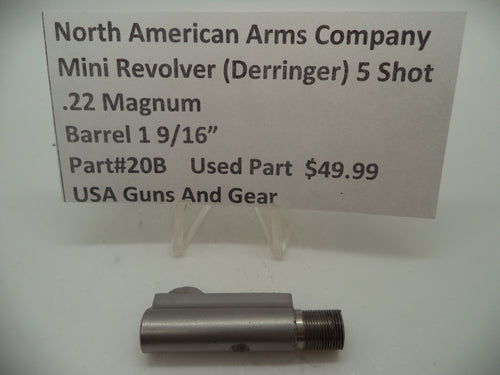 20B North American Arms Mini Revolver Barrel 1 9/16" Used Part .22 Magnum