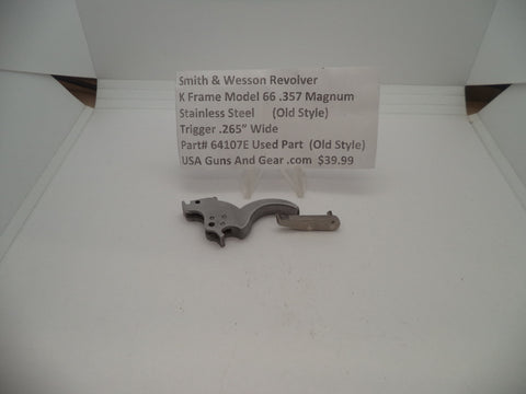 64107E Smith & Wesson K Frame Revolver Model 66 Trigger .265" Wide Used Part