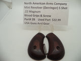 2B North American Arms Mini Revolver Wood Grips & Screw Used Part .22 Magnum