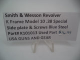 K101013 Smith and Wesson Revolver K Frame Model 10 .38 Special ctg. Side Plate Blue Steel Used