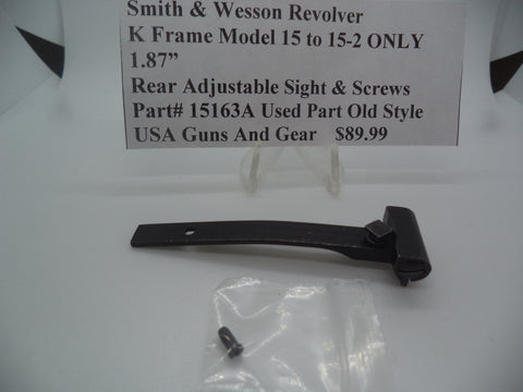 15163A Smith & Wesson K Frame Model 15 to 15-2 ONLY Rear Adjustable Sight & Screws