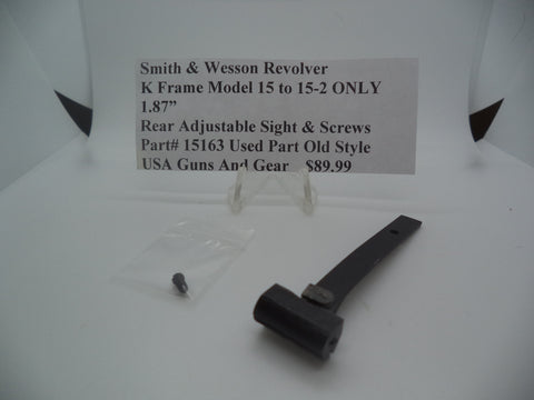 15163 Smith & Wesson K Frame Model 15 to 15-2 ONLY Rear Adjustable Sight & Screws