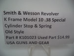 K101023  Smith and Wesson Revolver K Frame Model 10 .38 Special ctg. Cylinder Stop & Spring Used
