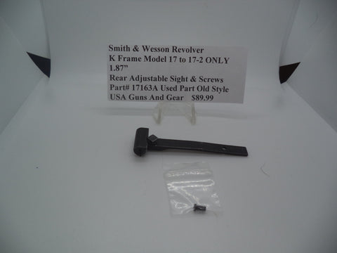 17163A Smith & Wesson K Frame Model 17 to 17-2 ONLY Rear Adjustable Sight & Screws