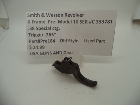Pre184 Smith & Wesson K Frame Pre Model 10 M&P .265" Trigger .38 Special
