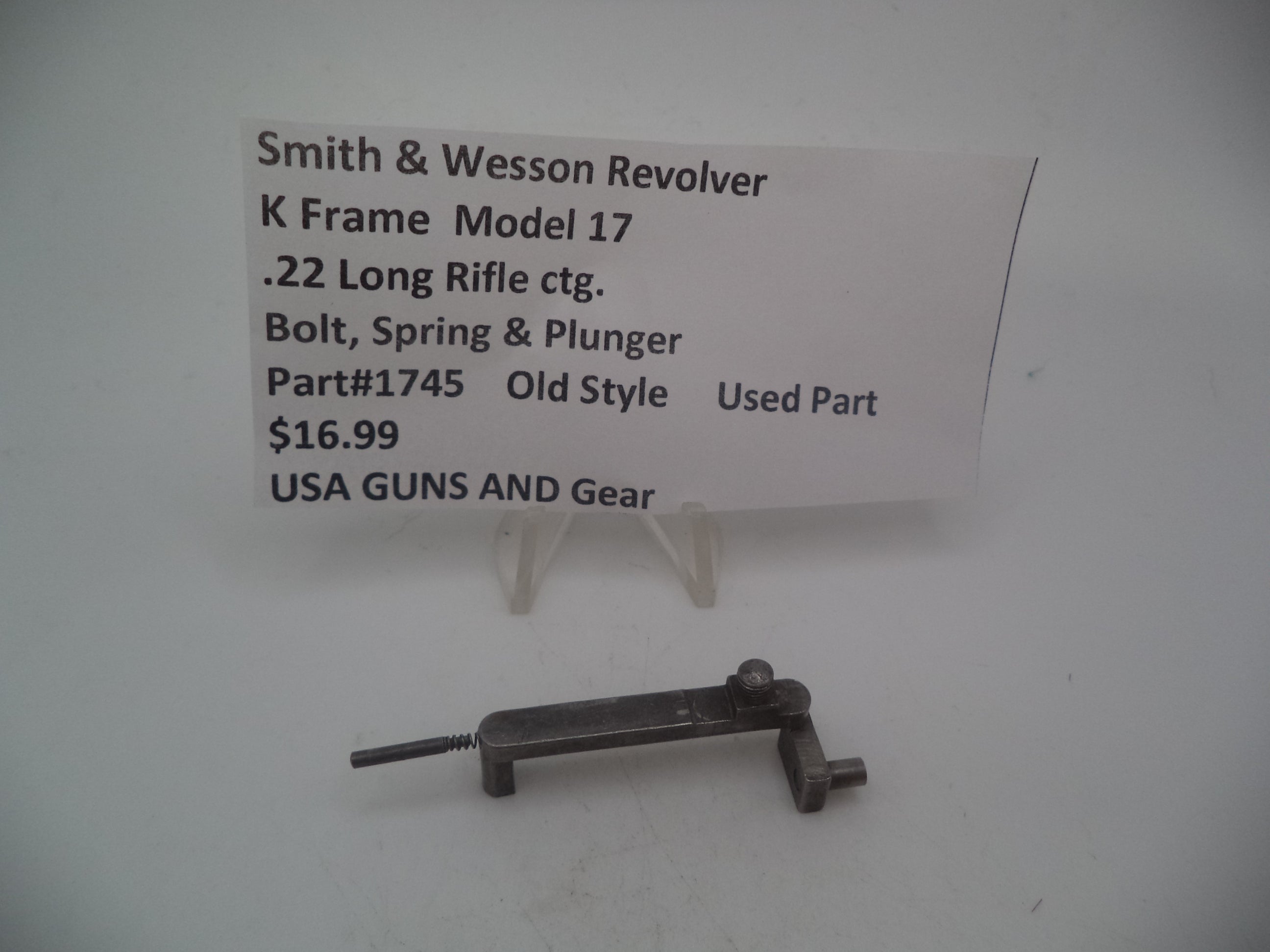 Smith & Wesson K Frame Bolt Spring & Plunger - Used OEM Part - .22 LR - Model 17 - 1745