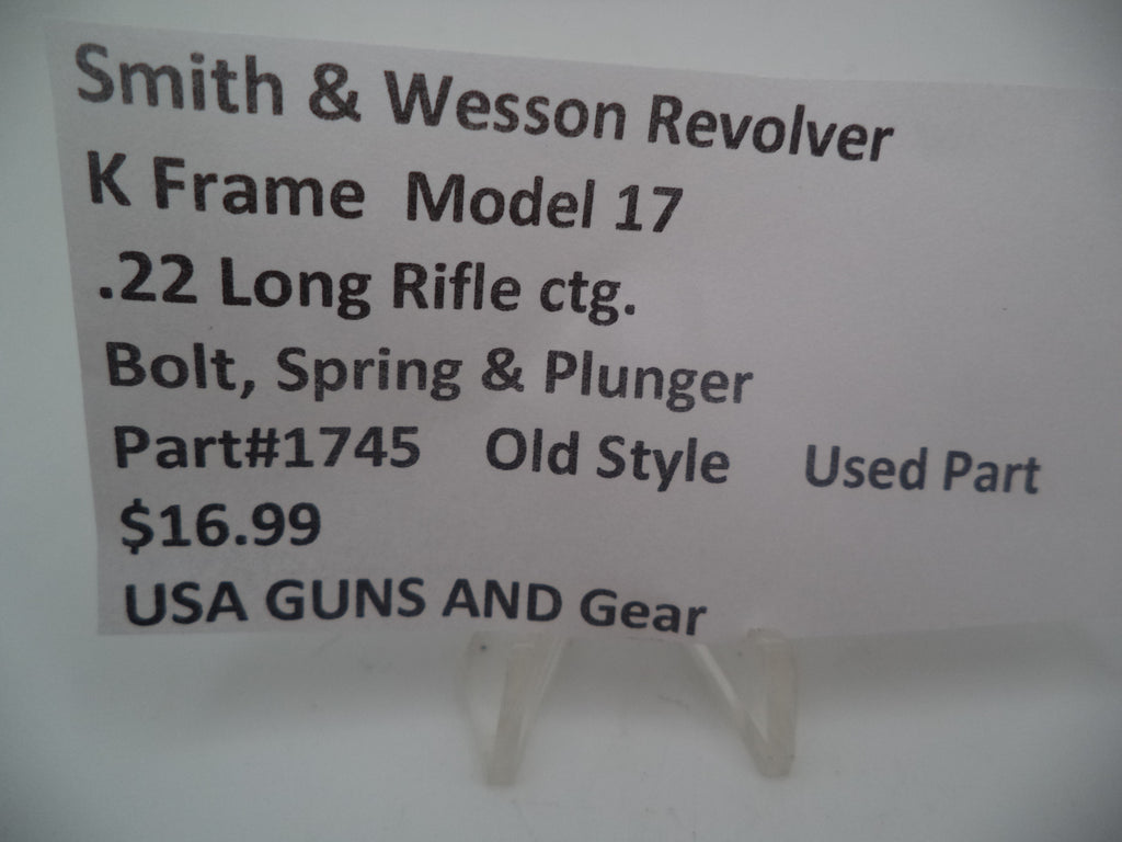 Smith & Wesson K Frame Bolt Spring & Plunger - Used OEM Part - .22 LR - Model 17 - 1745