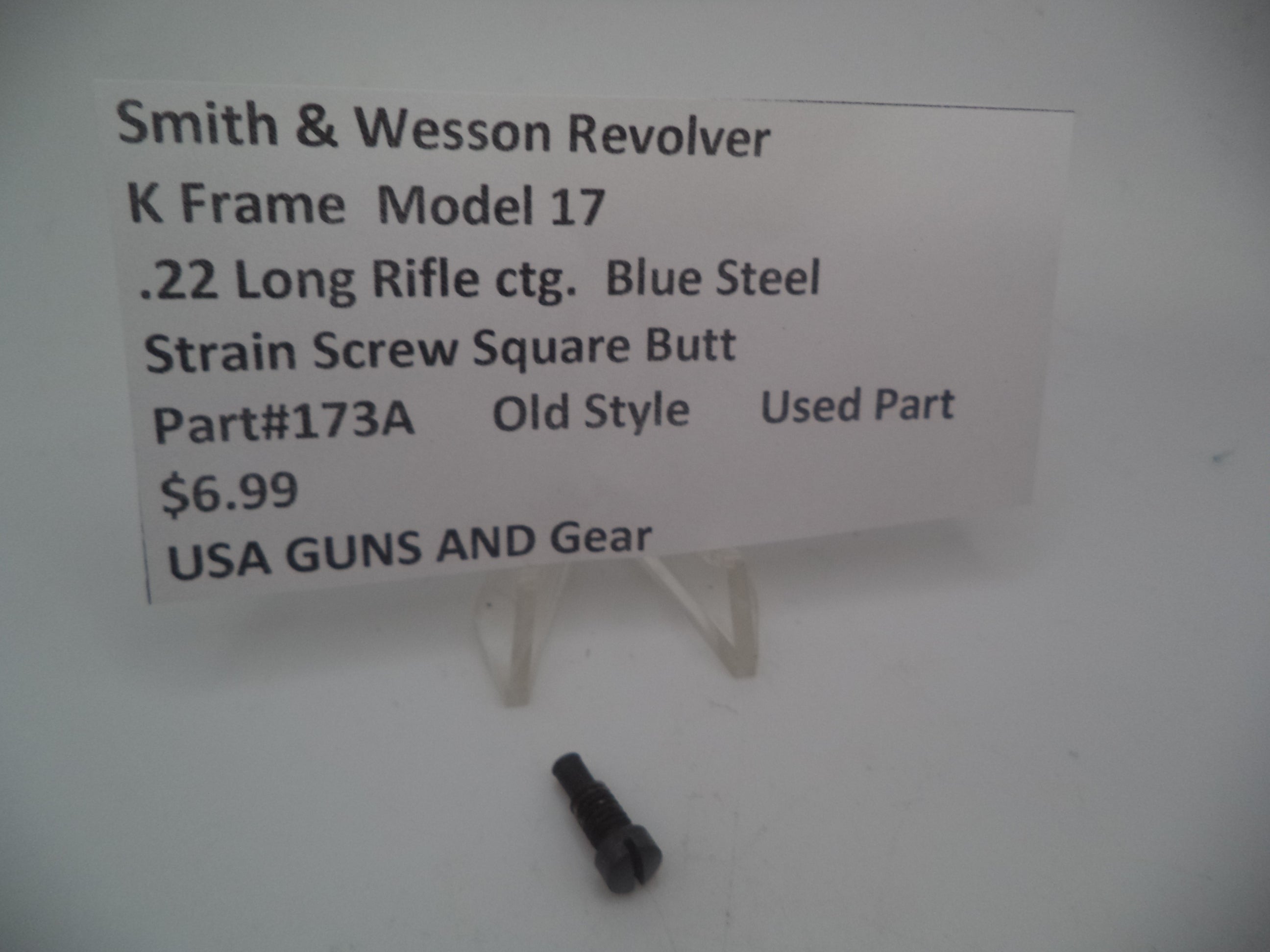 173A Smith & Wesson K Frame Model 17 Strain Screw Square Butt .22 LR ctg.