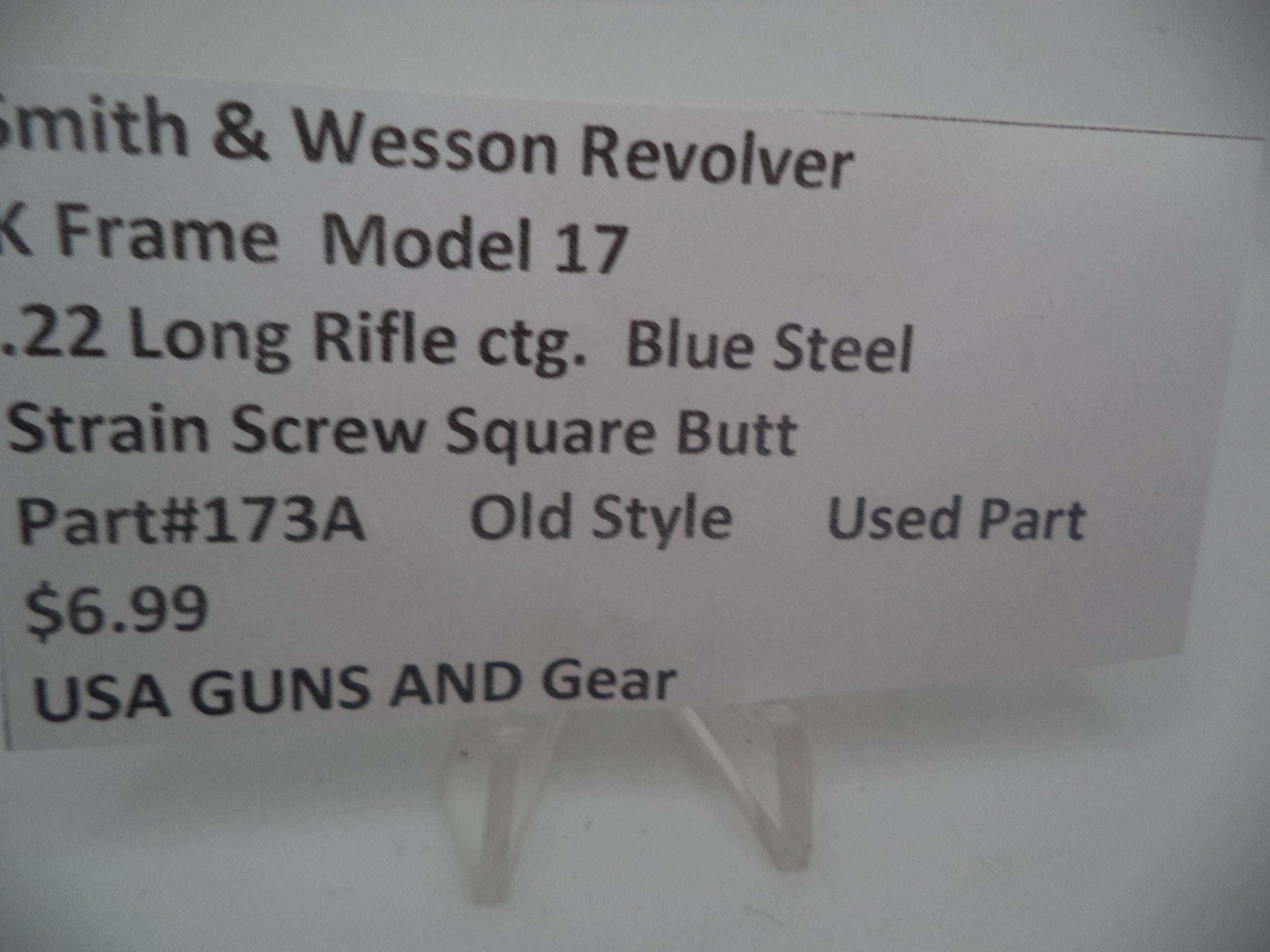 173A Smith & Wesson K Frame Model 17 Strain Screw Square Butt .22 LR ctg.