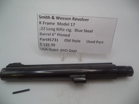 1731 Smith & Wesson K Frame Model 17 Used 6" Barrel Pinned Old Style