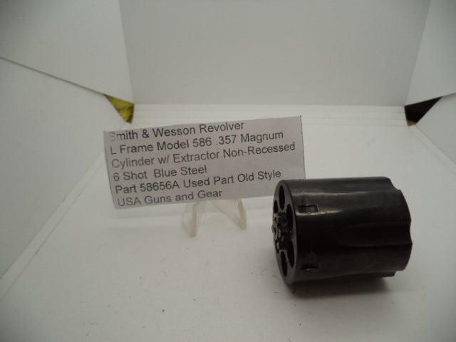 58656A Smith & Wesson L Frame Model 586  .357 Magnum Cylinder w/ Extractor Non-Recessed Used Part