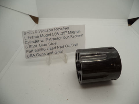 58656 Smith & Wesson L Frame Model 586  .357 Magnum Cylinder w/ Extractor Non-Recessed Used Part