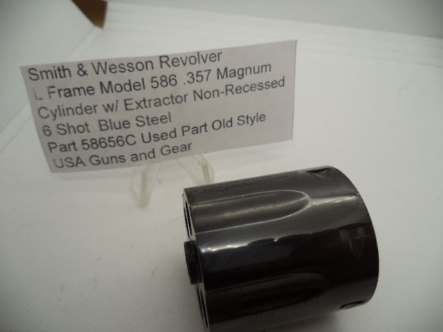 58656C Smith & Wesson L Frame Model 586  .357 Magnum Cylinder w/ Extractor Non-Recessed Used Part