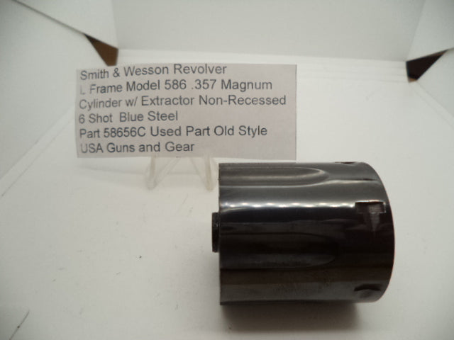 58656C Smith & Wesson L Frame Model 586  .357 Magnum Cylinder w/ Extractor Non-Recessed Used Part